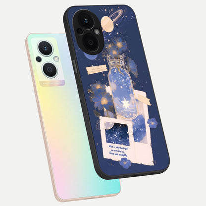  Starlit Cosmic Jar phone case For Oppo F21 Pro 5G showing premium glass back cover with detailed artwork