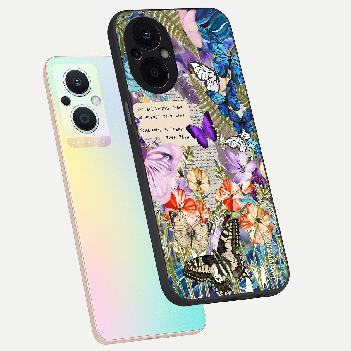  Storm Path Bloom phone case For Oppo F21 Pro 5G showing premium glass back cover with detailed artwork