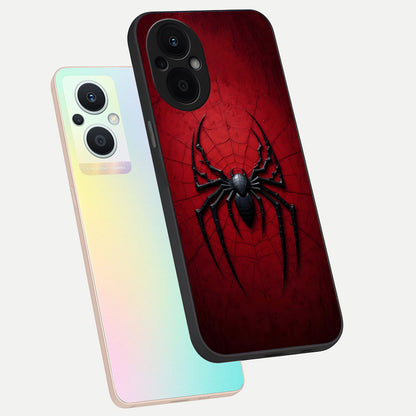  Superhero Web Emblem phone case For Oppo F21 Pro 5G showing premium glass back cover with detailed artwork