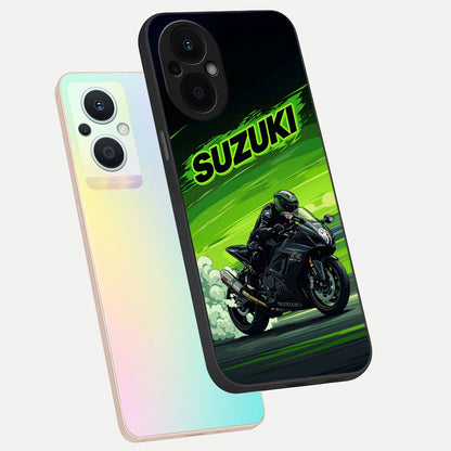  Suzuki Speed Beast phone case For Oppo F21 Pro 5G showing premium glass back cover with detailed artwork