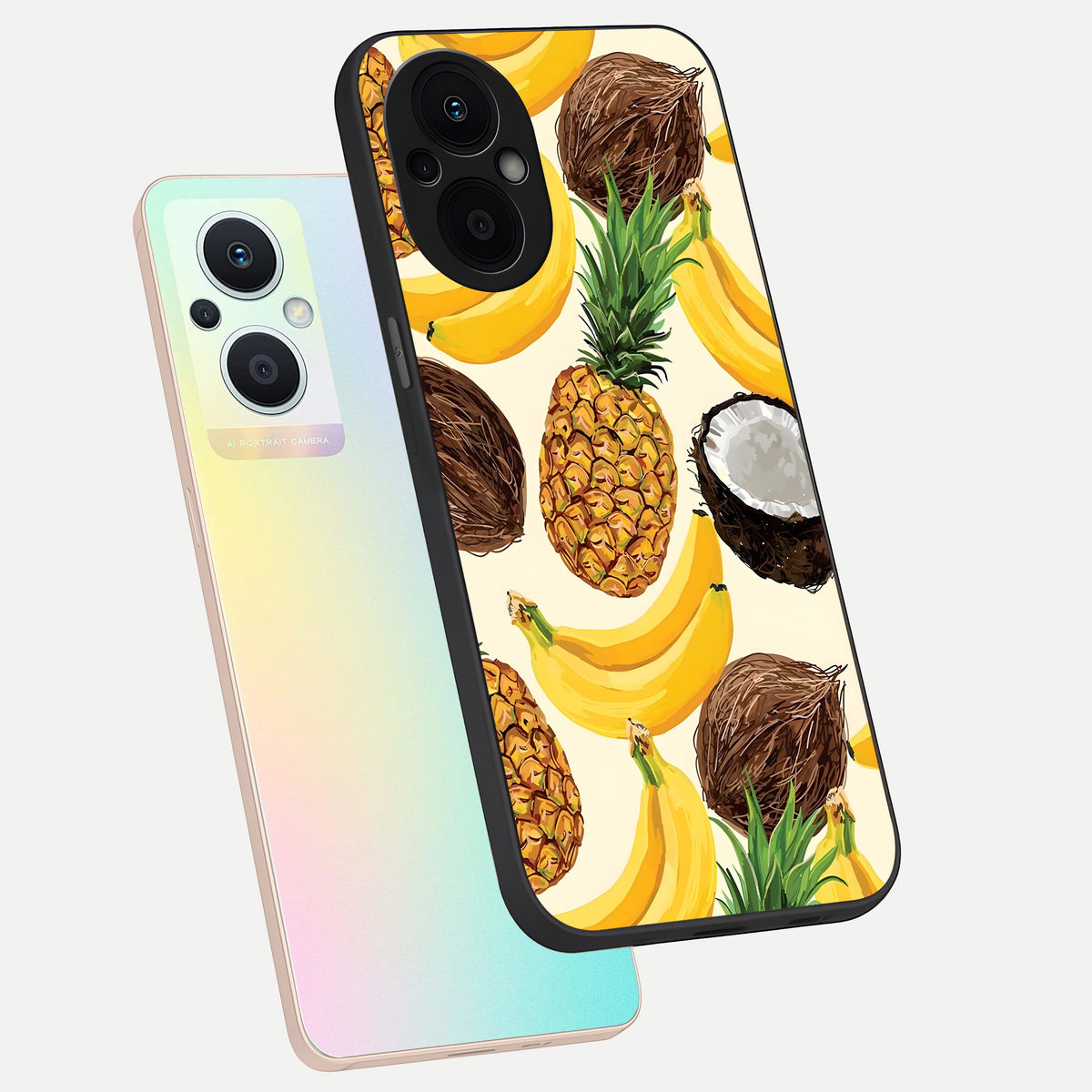  Tropical Fruit Mood phone case For Oppo F21 Pro 5G showing premium glass back cover with detailed artwork