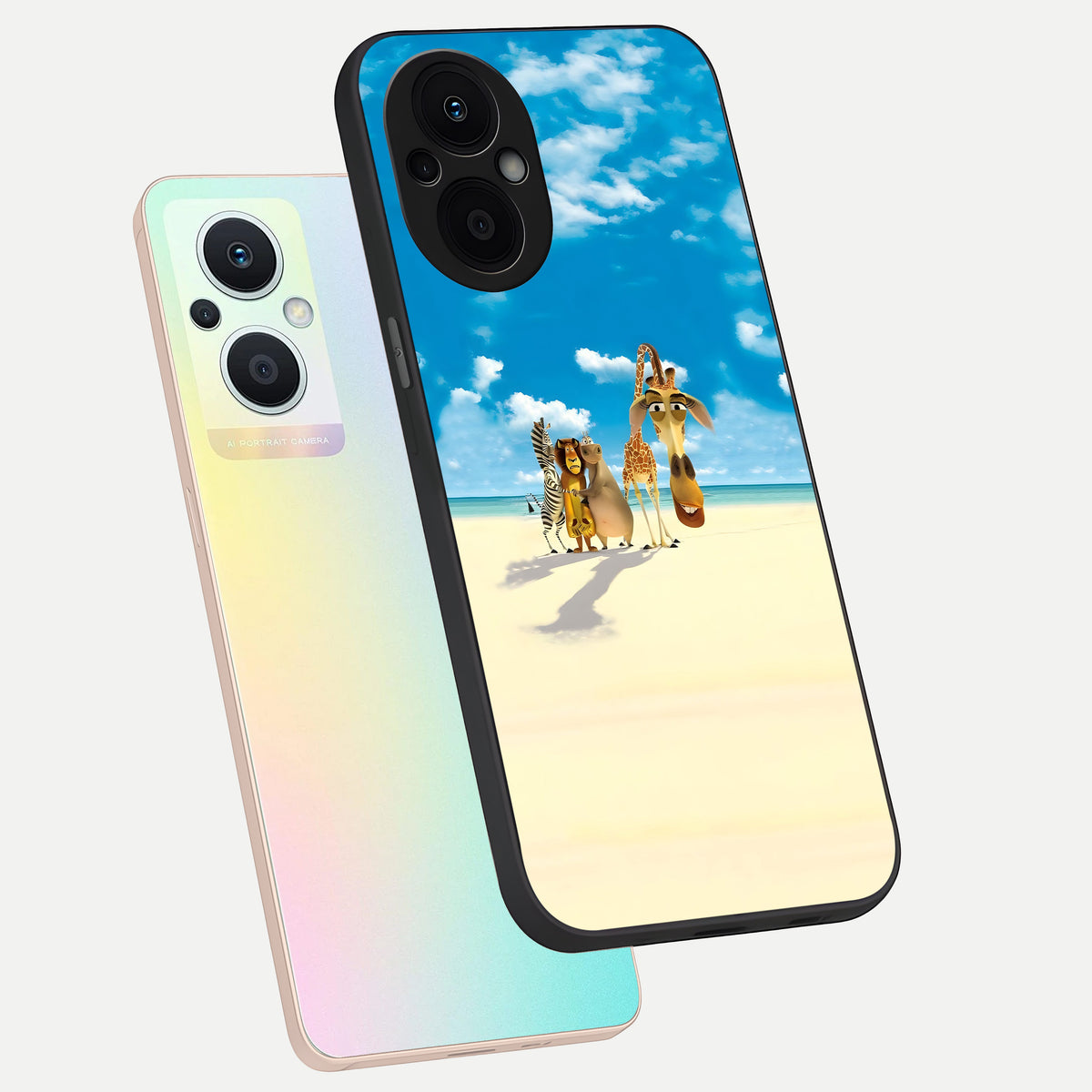  Tropical Fun Squad phone case For Oppo F21 Pro 5G showing premium glass back cover with detailed artwork