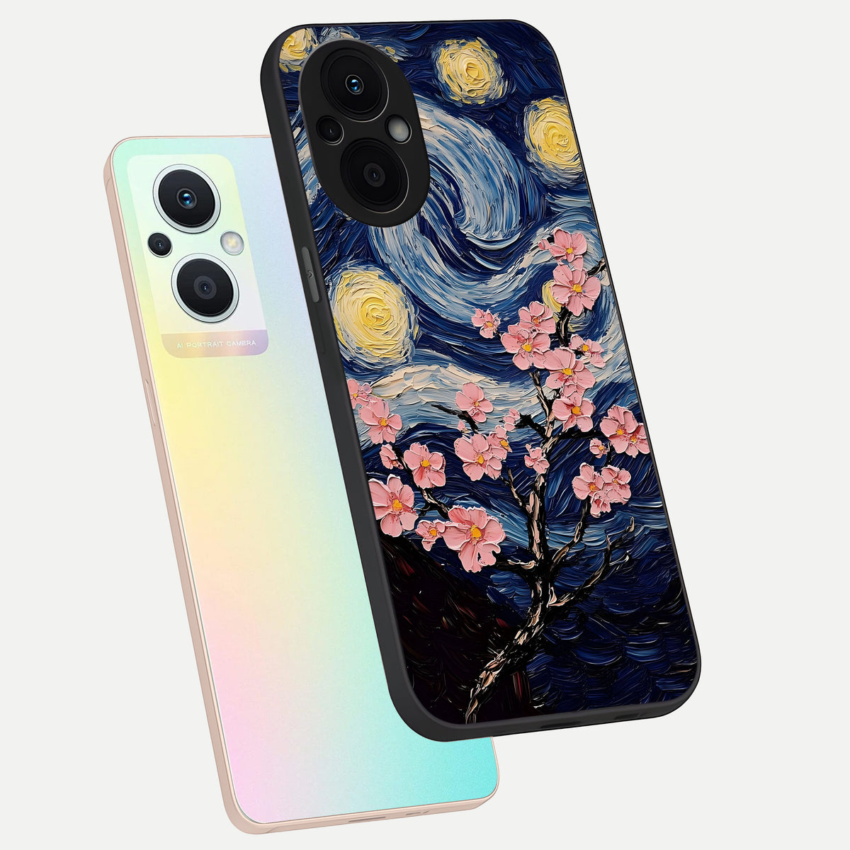  Van Gogh Scenery phone case For Oppo F21 Pro 5G showing premium glass back cover with detailed artwork