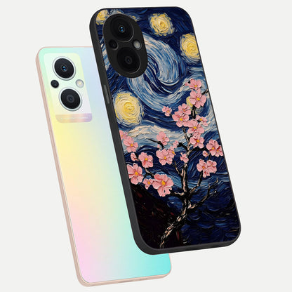  Van Gogh Scenery phone case For Oppo F21 Pro 5G showing premium glass back cover with detailed artwork