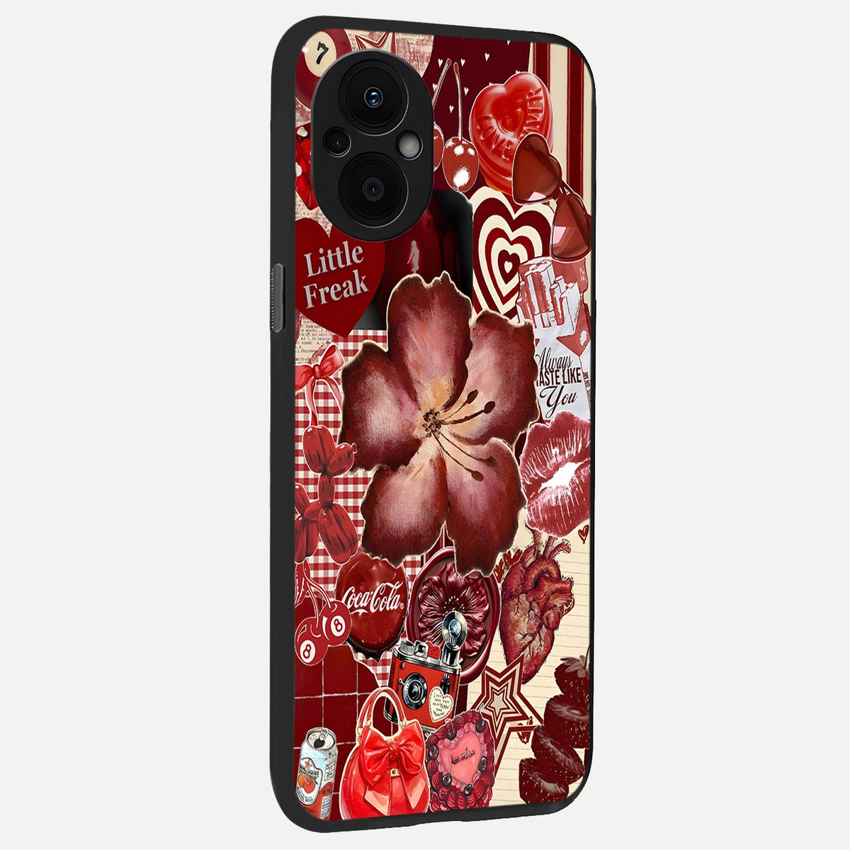  Aesthetic Little Freak back cover For Oppo F21 Pro 5G slim fit glass case with vibrant aesthetic design