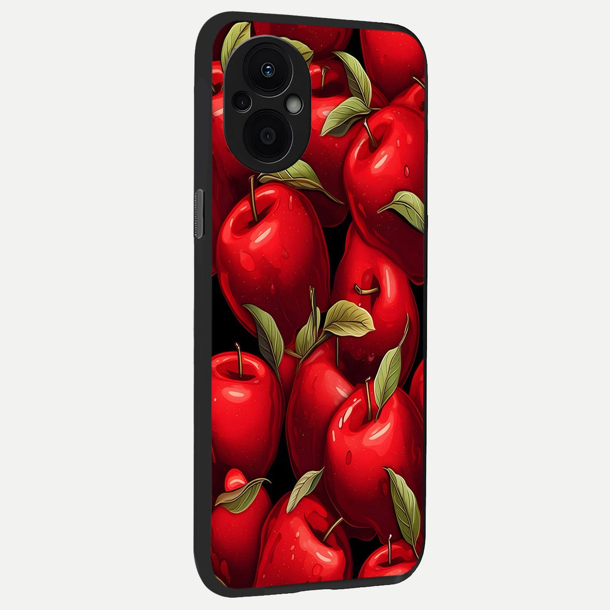  Apple Pattern back cover For Oppo F21 Pro 5G slim fit glass case with vibrant aesthetic design