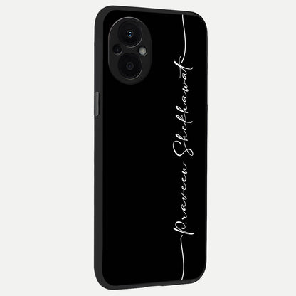 Black Tune Custom Name back cover For Oppo F21 Pro 5G slim fit glass case with vibrant aesthetic design
