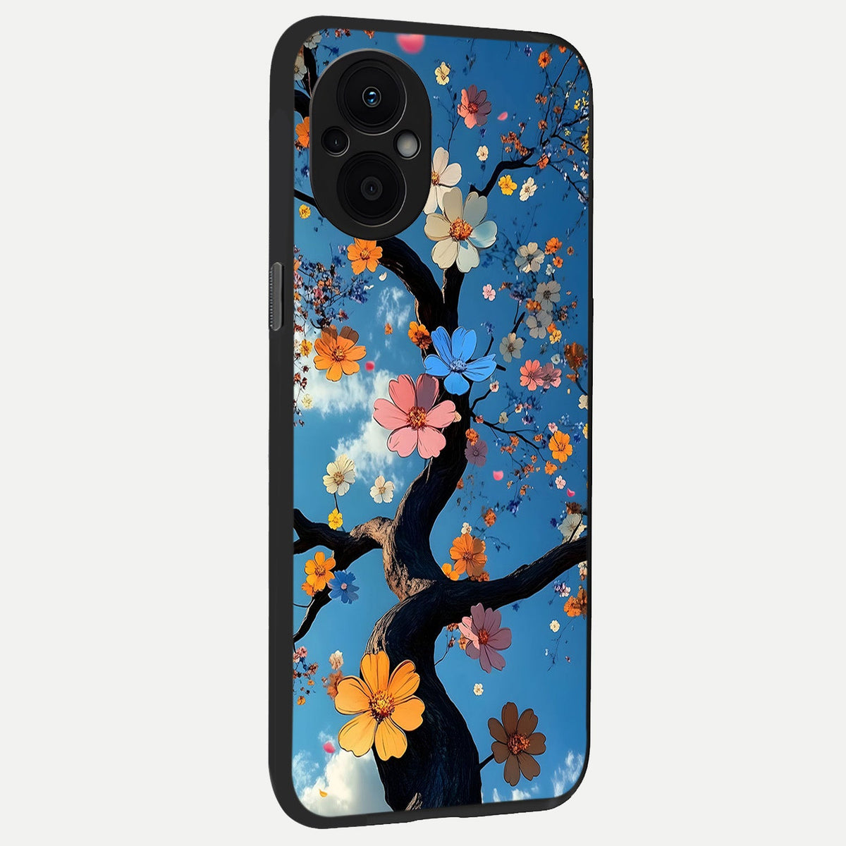  Blossom Dream Sky back cover For Oppo F21 Pro 5G slim fit glass case with vibrant aesthetic design