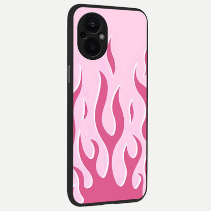  Blush Flame Energy back cover For Oppo F21 Pro 5G slim fit glass case with vibrant aesthetic design