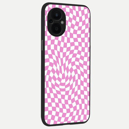  Bubblegum Check Wave back cover For Oppo F21 Pro 5G slim fit glass case with vibrant aesthetic design
