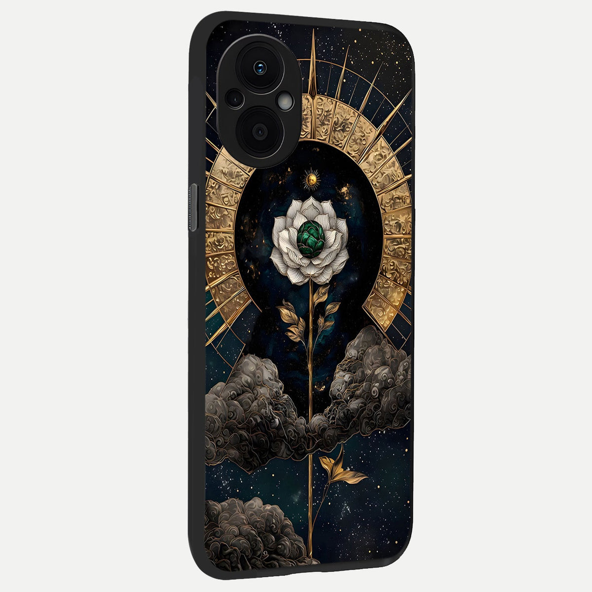  Celestial Lotus Morang back cover For Oppo F21 Pro 5G slim fit glass case with vibrant aesthetic design