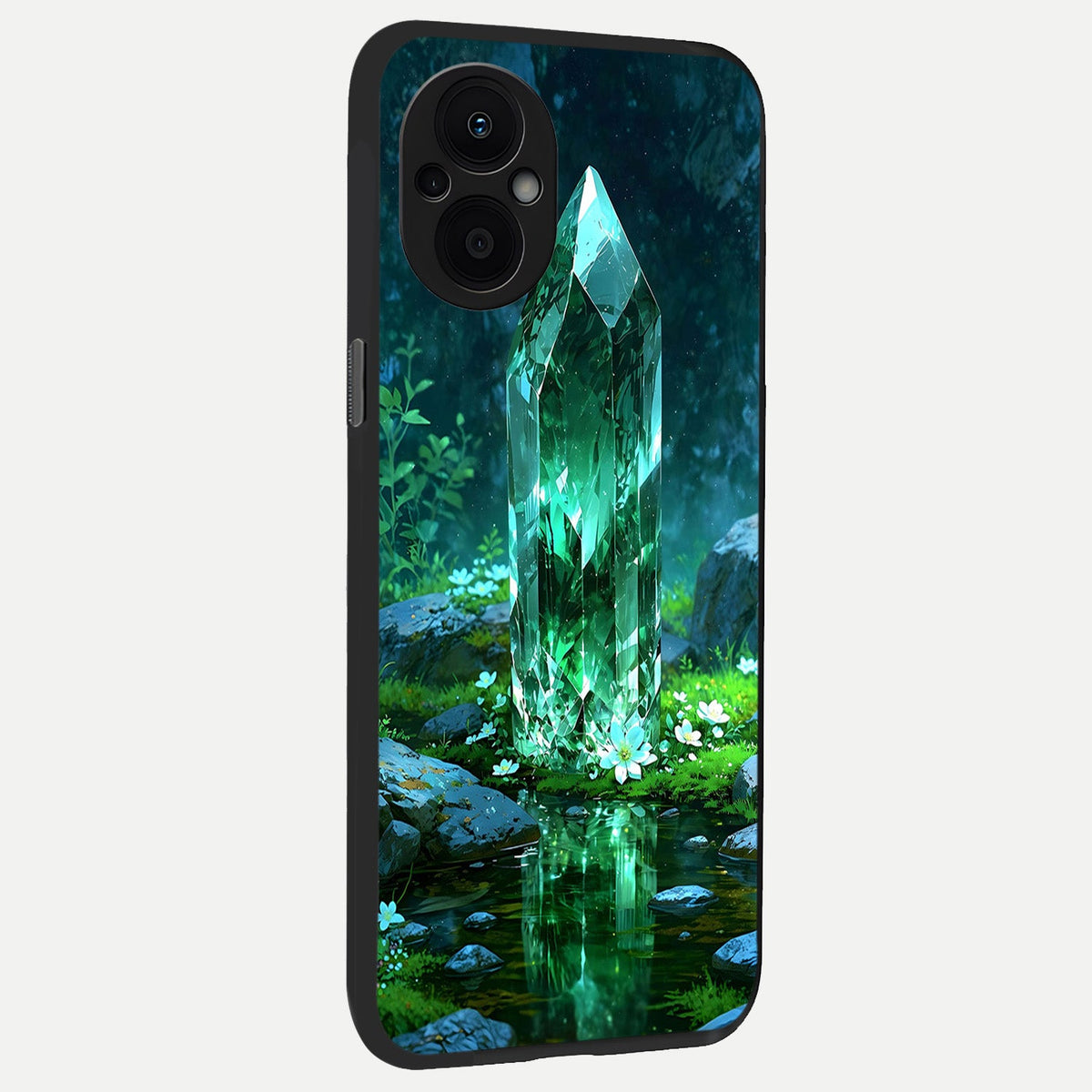  Emerald Light Crystal back cover For Oppo F21 Pro 5G slim fit glass case with vibrant aesthetic design