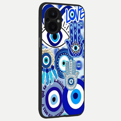  Evil Eyes Dream back cover For Oppo F21 Pro 5G slim fit glass case with vibrant aesthetic design