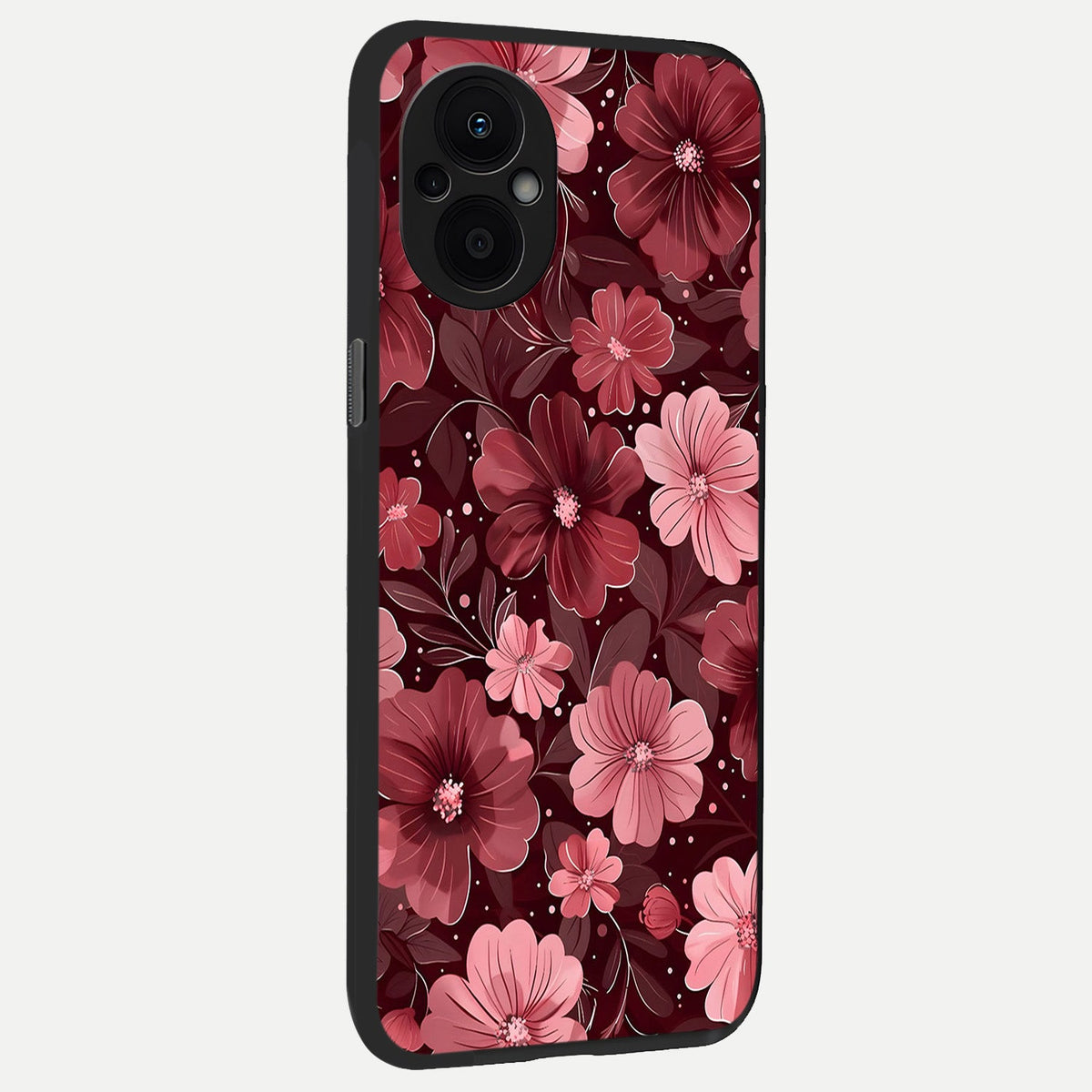  Flower Blush Bloom back cover For Oppo F21 Pro 5G slim fit glass case with vibrant aesthetic design