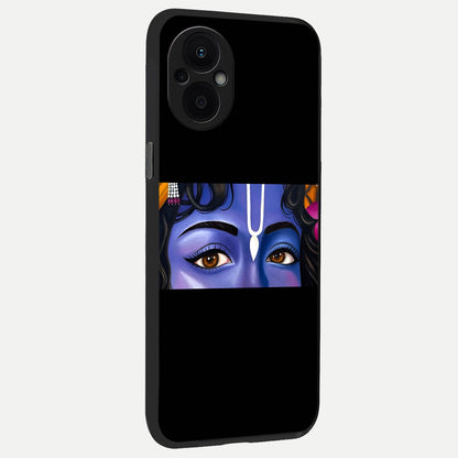  Krishna Eye back cover For Oppo F21 Pro 5G slim fit glass case with vibrant aesthetic design