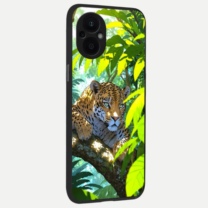  Leopard in Jungle back cover For Oppo F21 Pro 5G slim fit glass case with vibrant aesthetic design