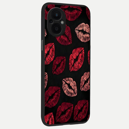  Midnight Kiss Love back cover For Oppo F21 Pro 5G slim fit glass case with vibrant aesthetic design