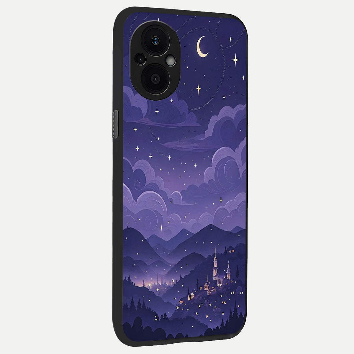  Minimal Night View back cover For Oppo F21 Pro 5G slim fit glass case with vibrant aesthetic design