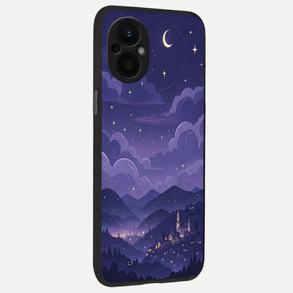  Minimal Night View back cover For Oppo F21 Pro 5G slim fit glass case with vibrant aesthetic design