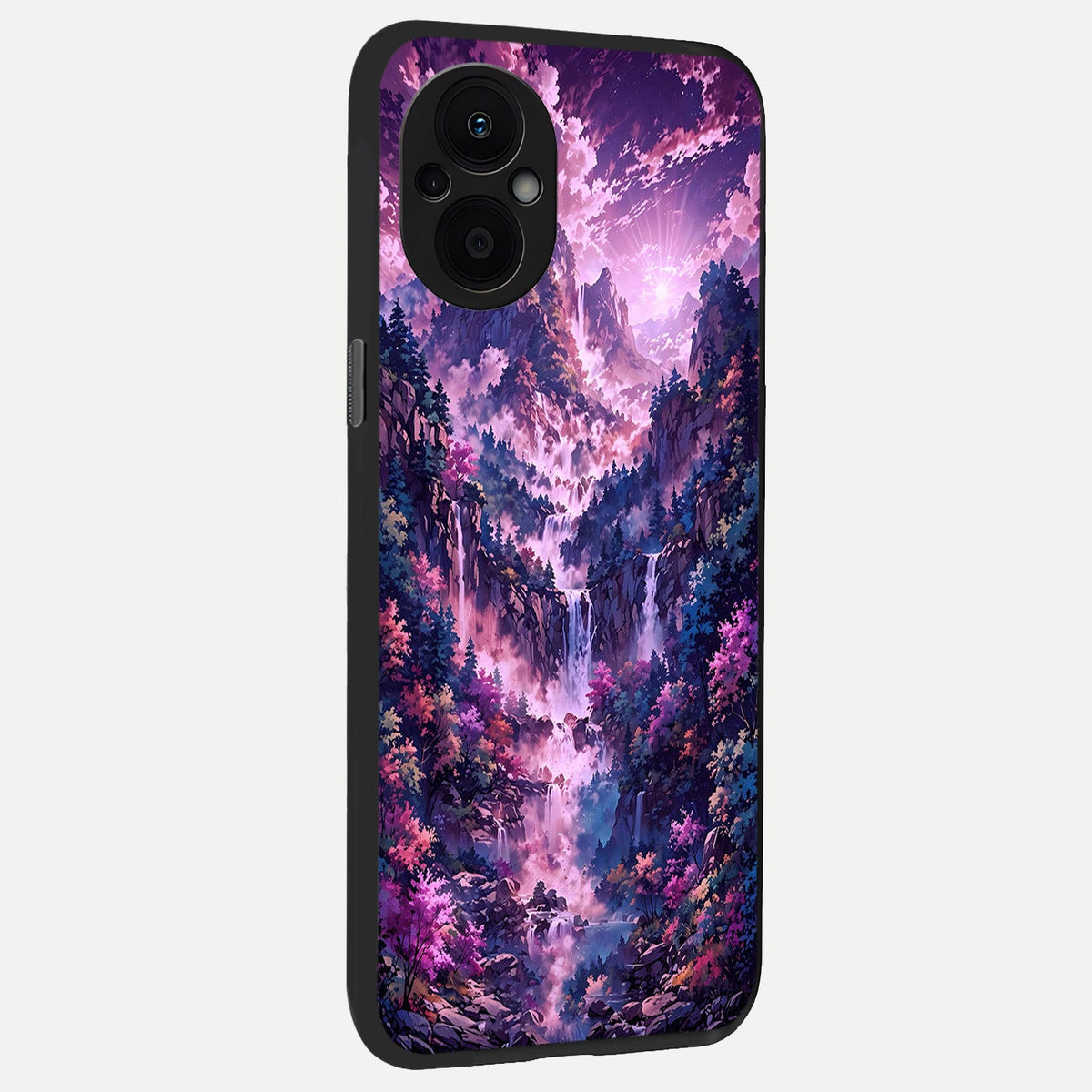 Mystic Cascade Peaks back cover For Oppo F21 Pro 5G slim fit glass case with vibrant aesthetic design