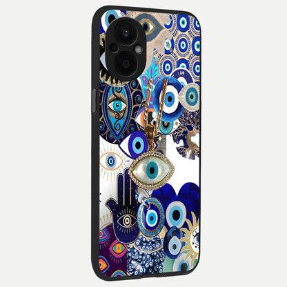  Mystic Charm Eye back cover For Oppo F21 Pro 5G slim fit glass case with vibrant aesthetic design
