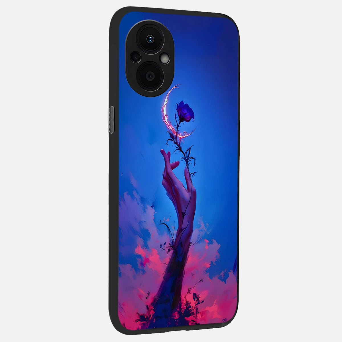  Mystic Hand back cover For Oppo F21 Pro 5G slim fit glass case with vibrant aesthetic design