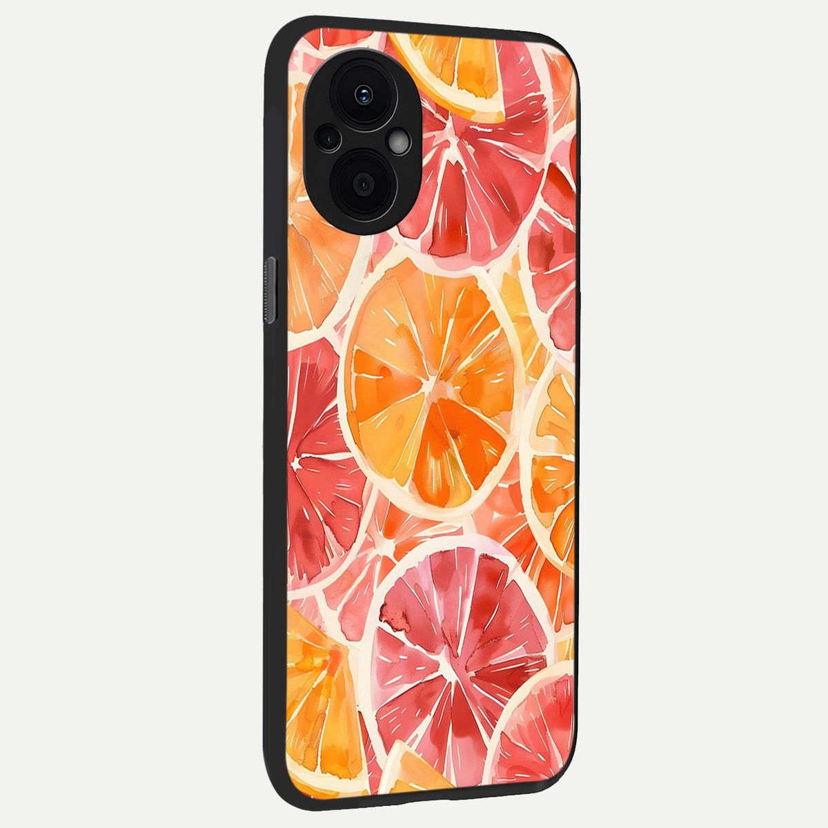  Orange Fruits Pattern back cover For Oppo F21 Pro 5G slim fit glass case with vibrant aesthetic design