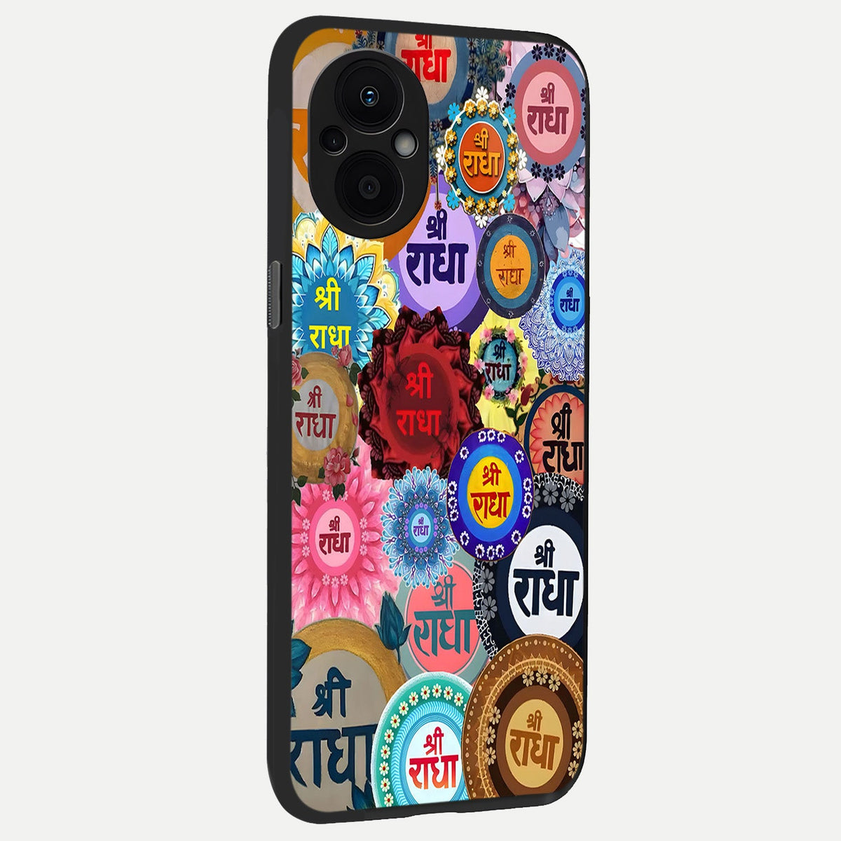  Radha Divine Bloom back cover For Oppo F21 Pro 5G slim fit glass case with vibrant aesthetic design