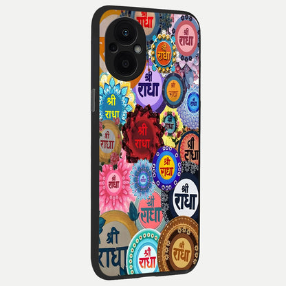  Radha Divine Bloom back cover For Oppo F21 Pro 5G slim fit glass case with vibrant aesthetic design