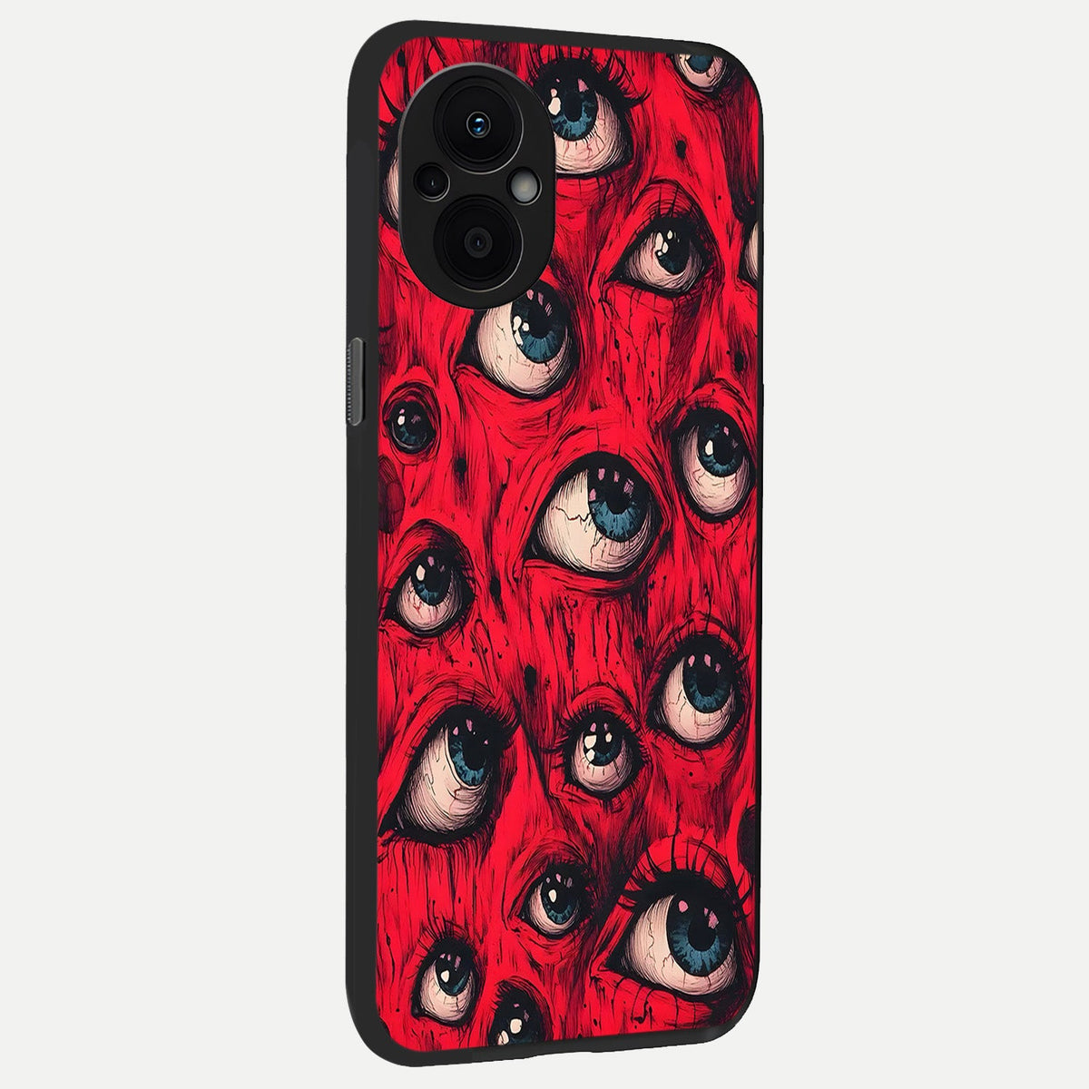  Red Eyes Pattern back cover For Oppo F21 Pro 5G slim fit glass case with vibrant aesthetic design