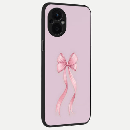 Soft Blush Bow back cover For Oppo F21 Pro 5G slim fit glass case with vibrant aesthetic design