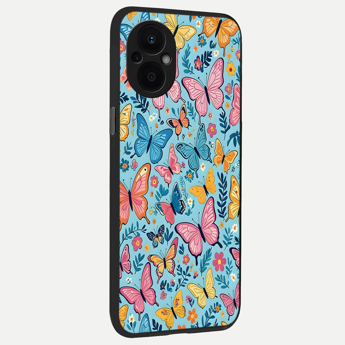  Spring Wing Garden back cover For Oppo F21 Pro 5G slim fit glass case with vibrant aesthetic design