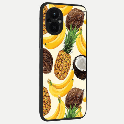  Tropical Fruit Mood back cover For Oppo F21 Pro 5G slim fit glass case with vibrant aesthetic design