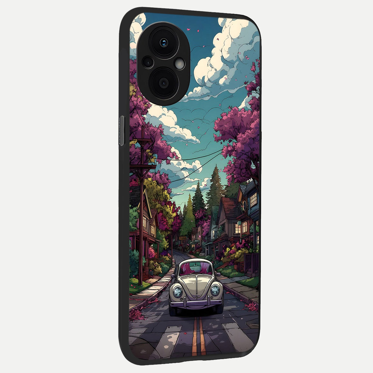  Vintage Street Drive back cover For Oppo F21 Pro 5G slim fit glass case with vibrant aesthetic design