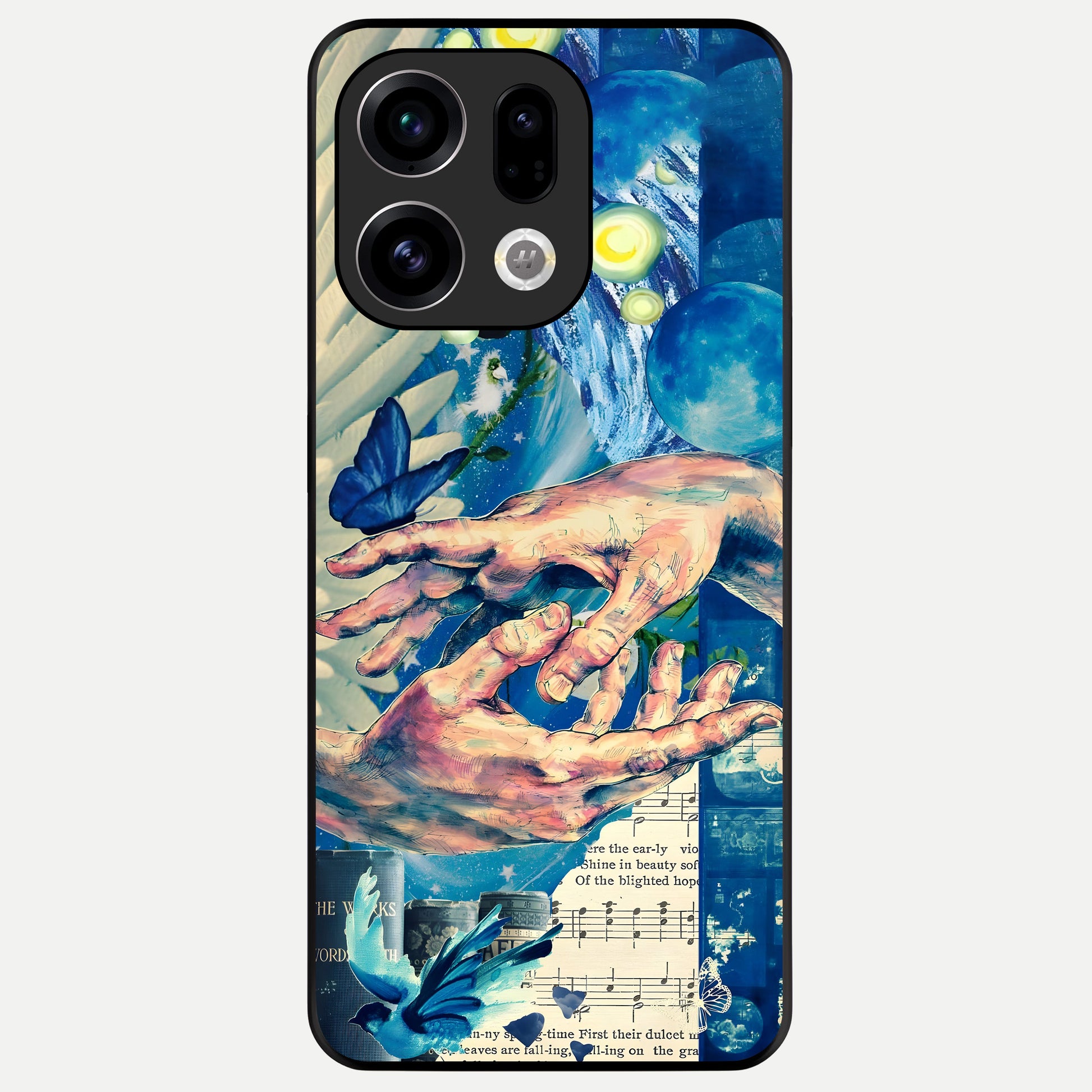  Aesthetic Divider Glass Case For Oppo Find X9 back cover – full design glossy printed glass finish