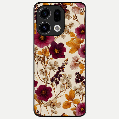  Autumn Wine Bloom Glass Case For Oppo Find X9 back cover – full design glossy printed glass finish