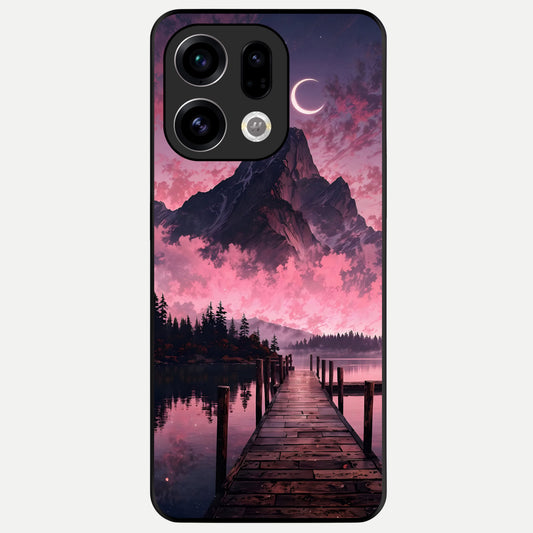  Beautiful Mountain View Glass Case For Oppo Find X9 back cover – full design glossy printed glass finish