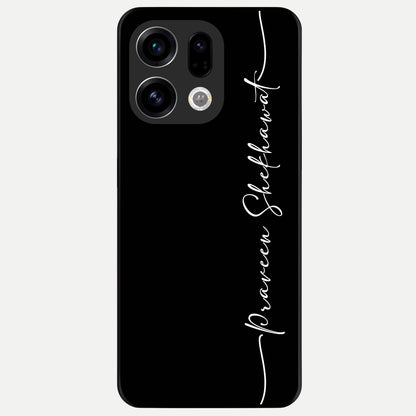  Black Tune Custom Name Glass Case For Oppo Find X9 back cover – full design glossy printed glass finish