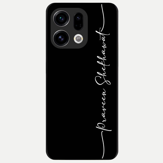  Black Tune Custom Name Glass Case For Oppo Find X9 back cover – full design glossy printed glass finish