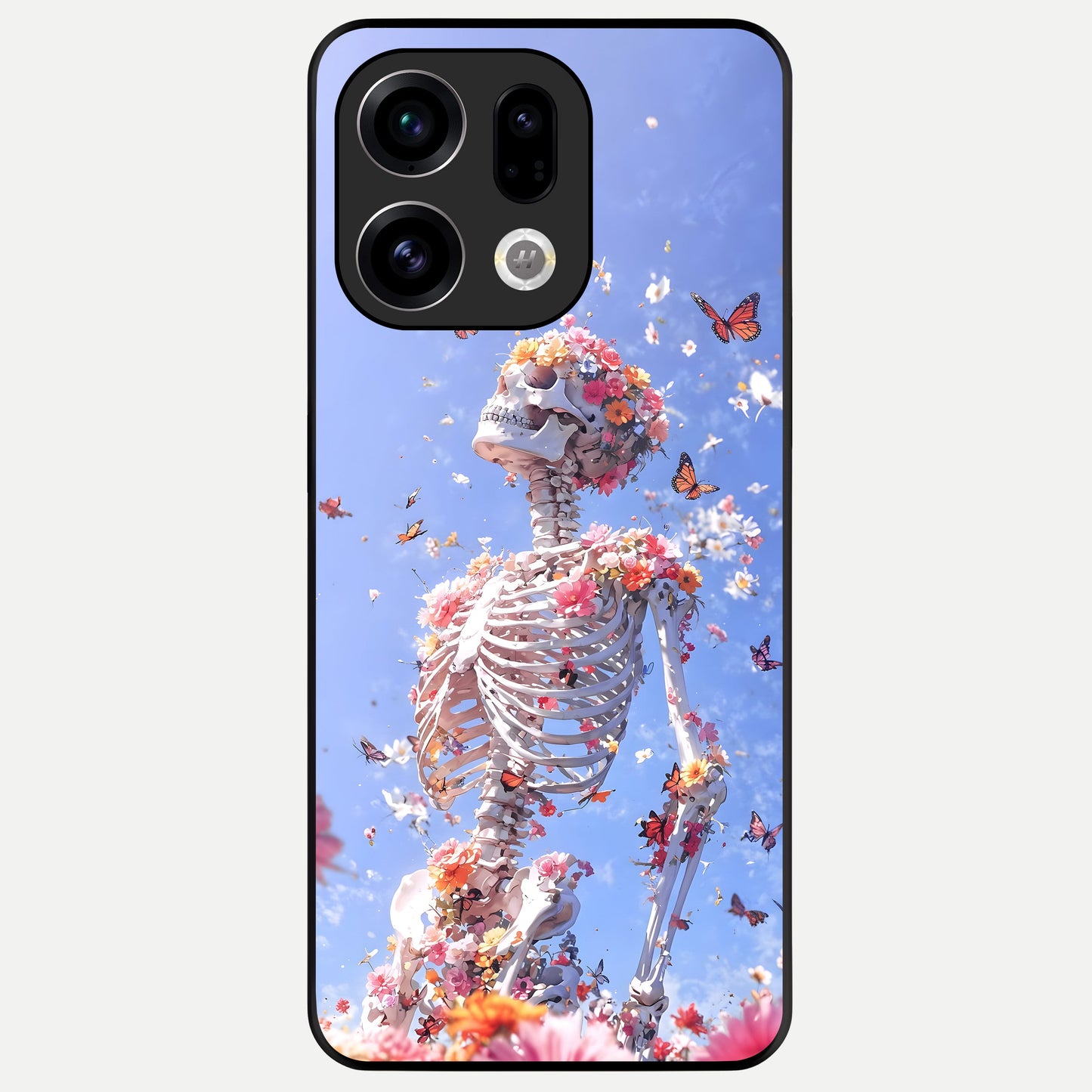  Bloom Beyond Bones Glass Case For Oppo Find X9 back cover – full design glossy printed glass finish