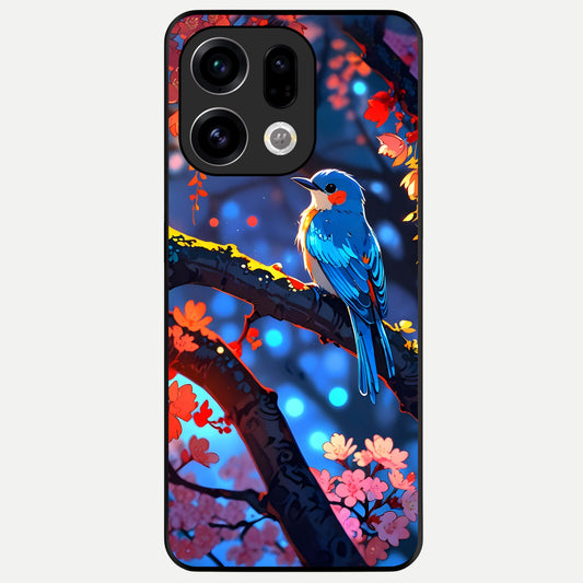  Blooming Water Drift Glass Case For Oppo Find X9 back cover – full design glossy printed glass finish