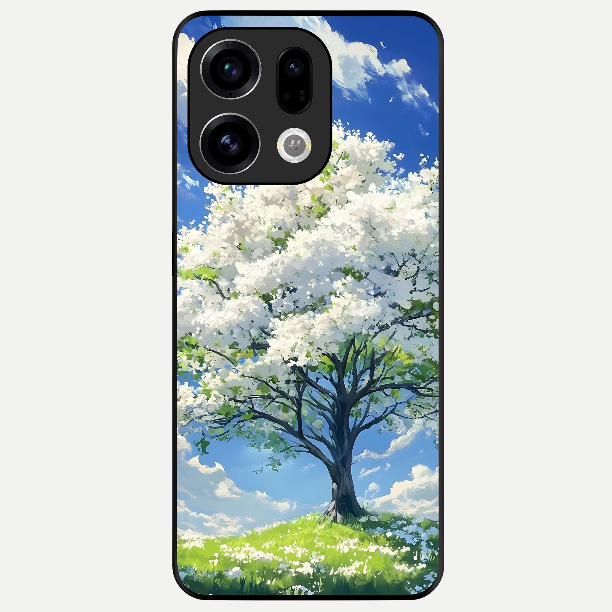  Blossom Sky Serenity Glass Case For Oppo Find X9 back cover – full design glossy printed glass finish