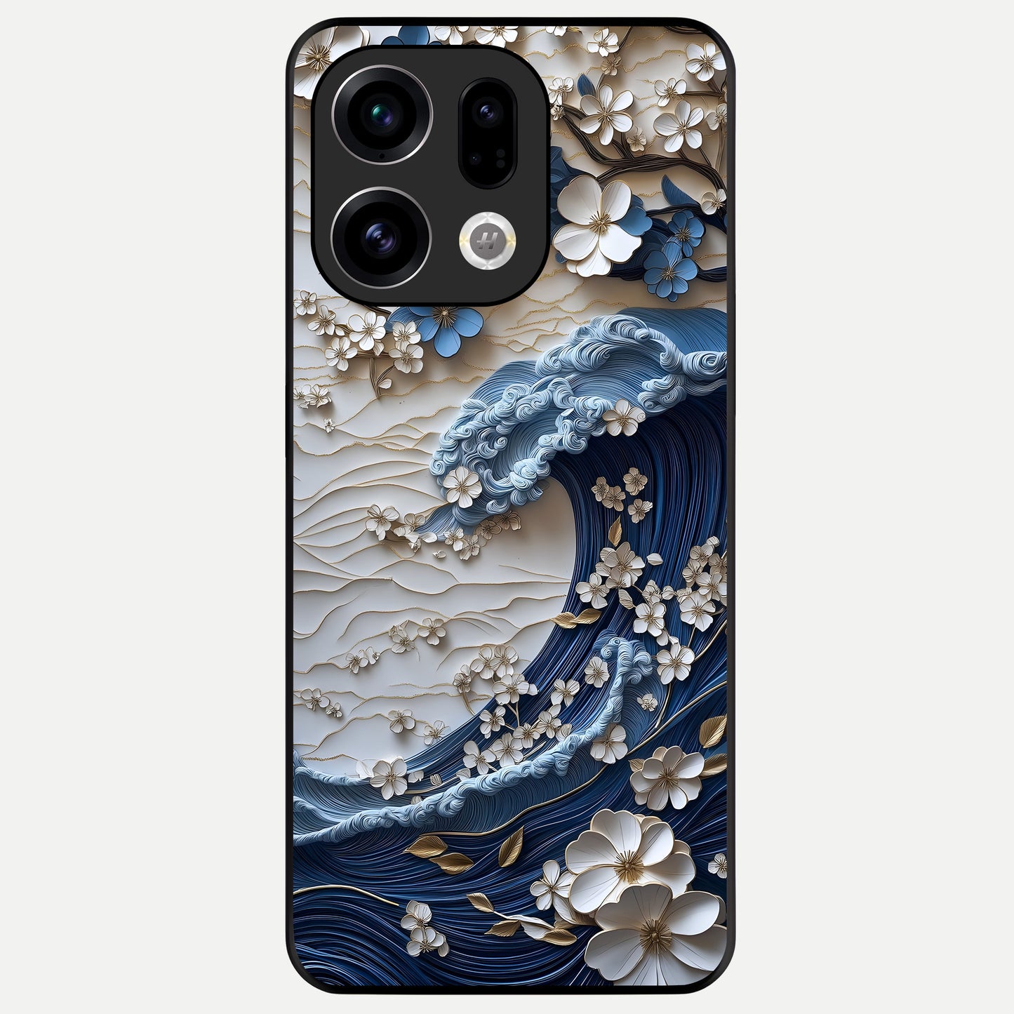 Blossom Wave Art Glass Case For Oppo Find X9 back cover – full design glossy printed glass finish
