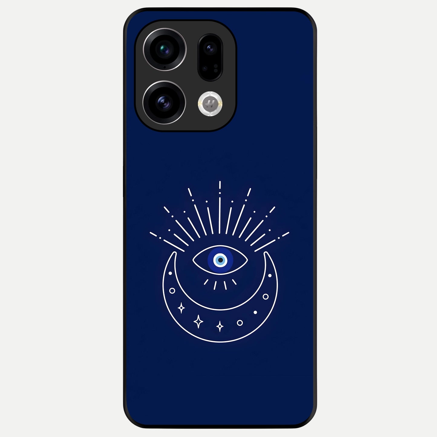  Blue Evil Eye Glass Case For Oppo Find X9 back cover – full design glossy printed glass finish