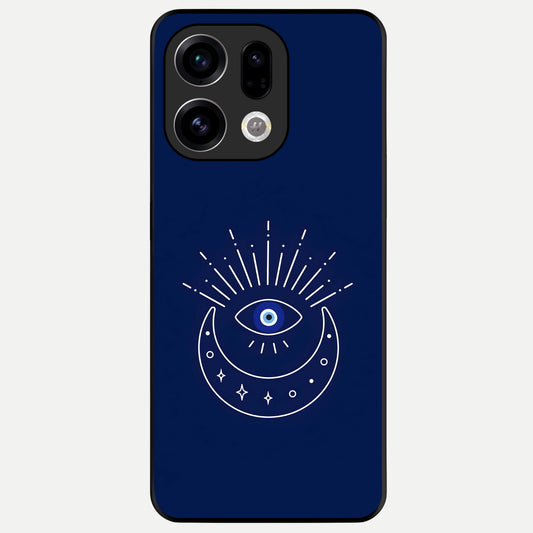  Blue Evil Eye Glass Case For Oppo Find X9 back cover – full design glossy printed glass finish