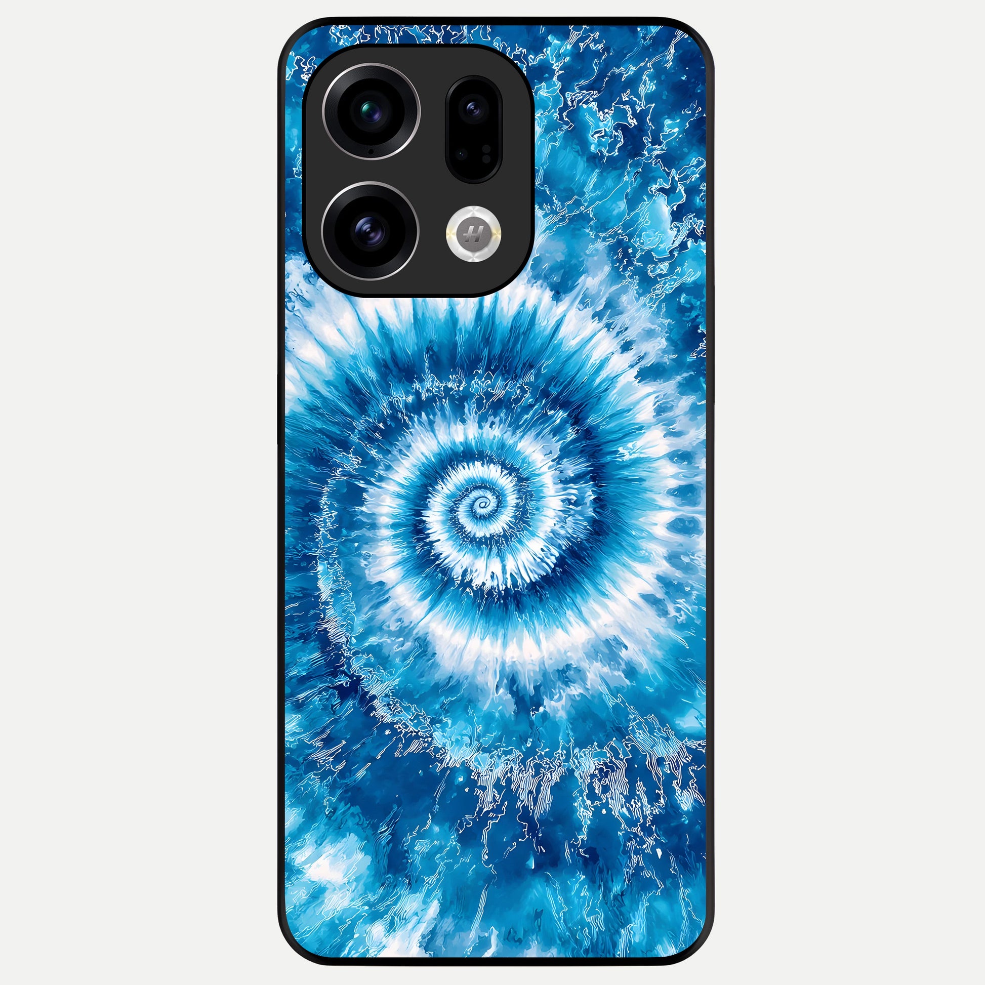  Blue Galaxy Wave Glass Case For Oppo Find X9 back cover – full design glossy printed glass finish