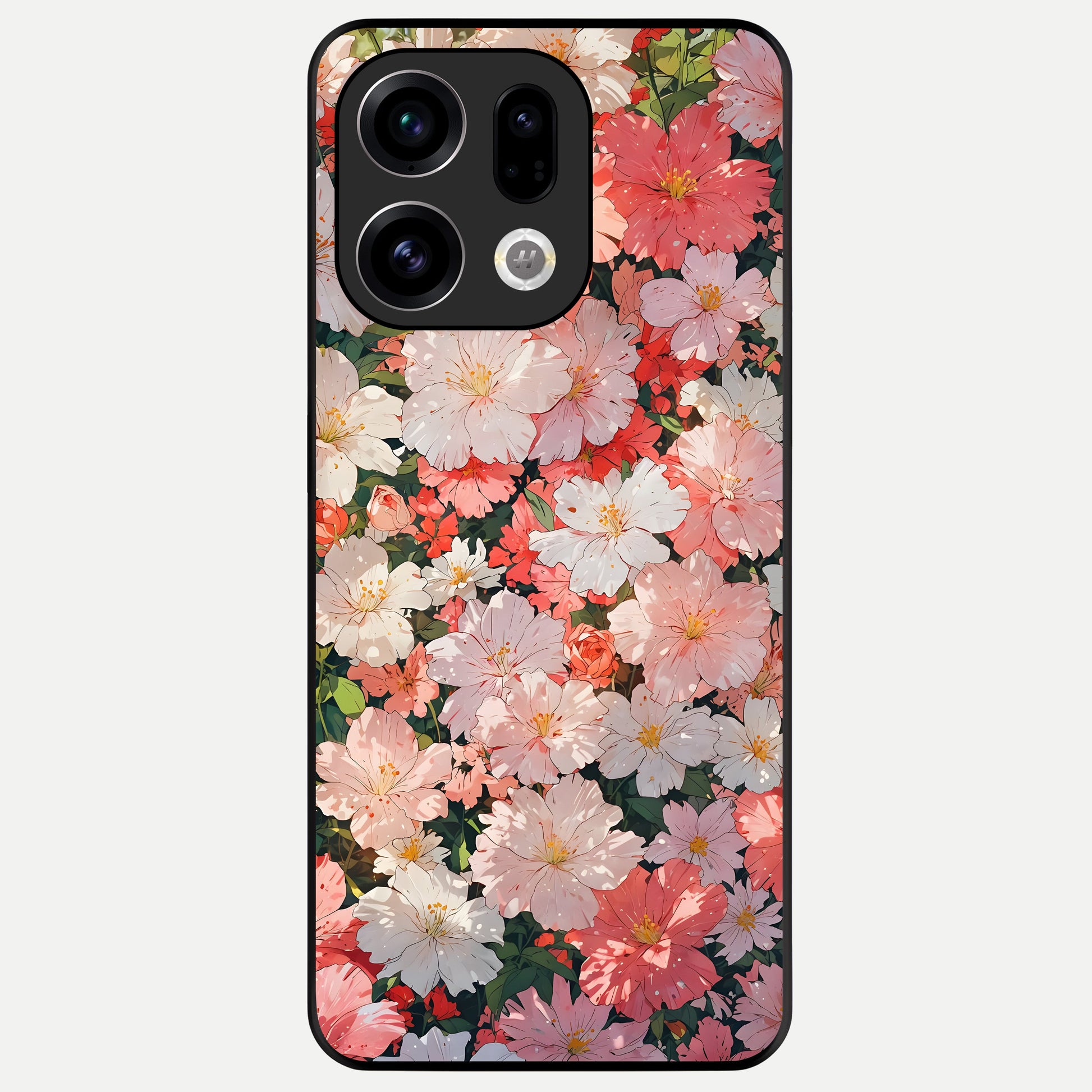  Blush Bloom Field Glass Case For Oppo Find X9 back cover – full design glossy printed glass finish