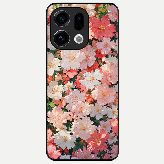 Blush Bloom Field Glass Case For Oppo Find X9 back cover – full design glossy printed glass finish