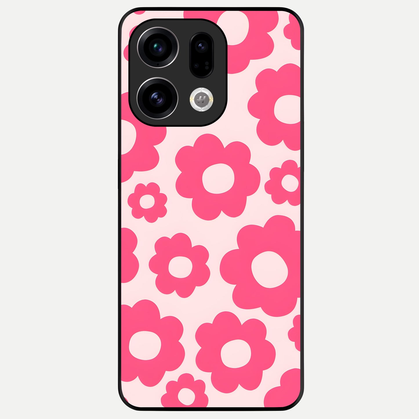  Blush Flower Pop Glass Case For Oppo Find X9 back cover – full design glossy printed glass finish