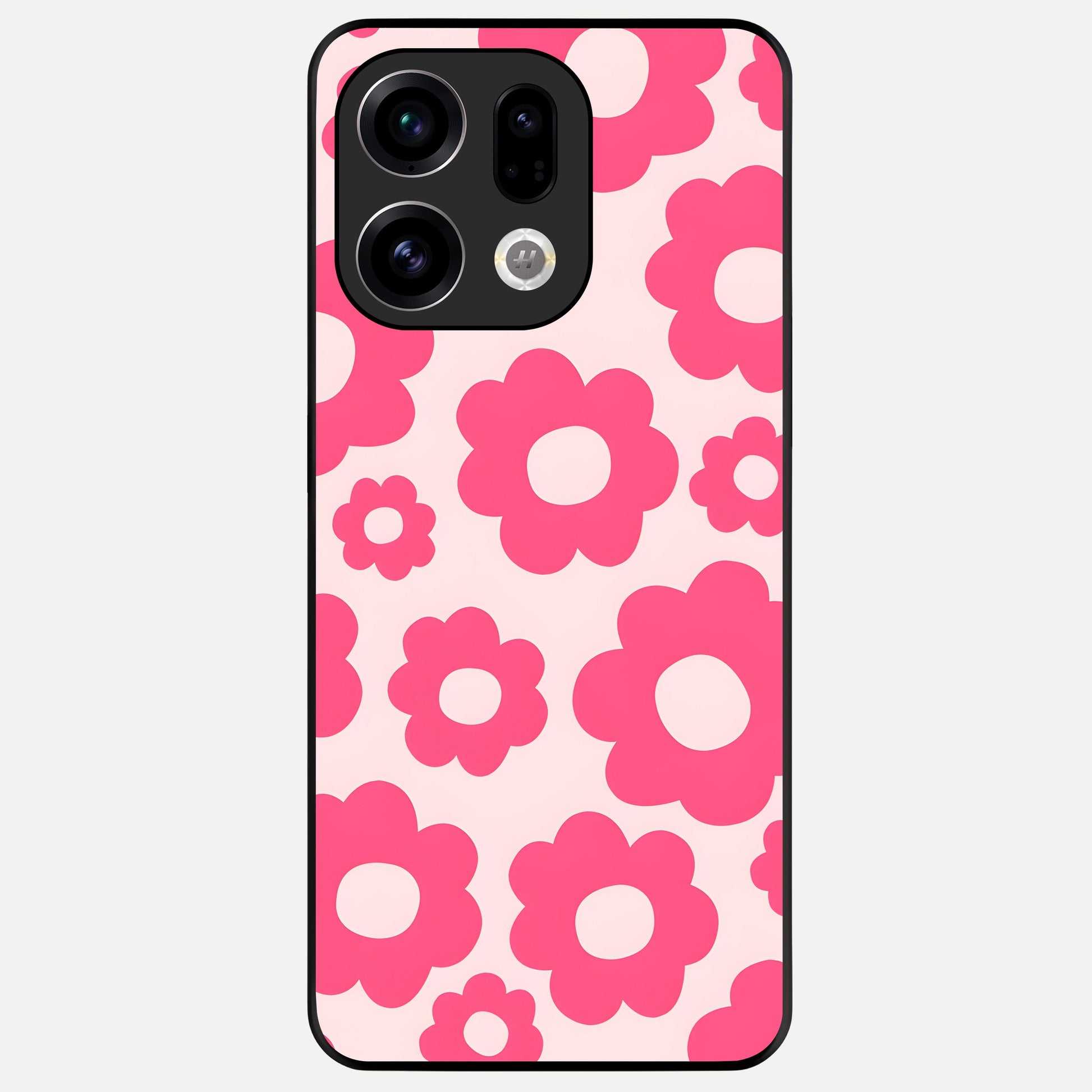  Blush Flower Pop Glass Case For Oppo Find X9 back cover – full design glossy printed glass finish